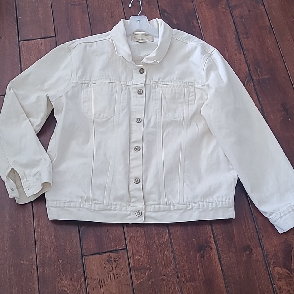 Pilcro And The Letter Press Bone/Cream Men's Denim Jacket Size XL
